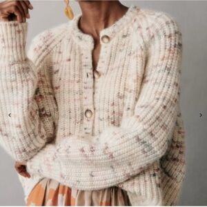 Sezane Pierre Cream Multicolor Cardigan XXS (fits like S)